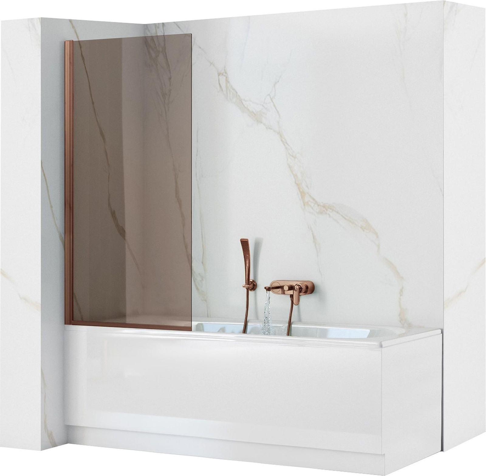 Rea Badkamer Spiegel Rea Bad Scherm Elegant Brush Copper 80 cm