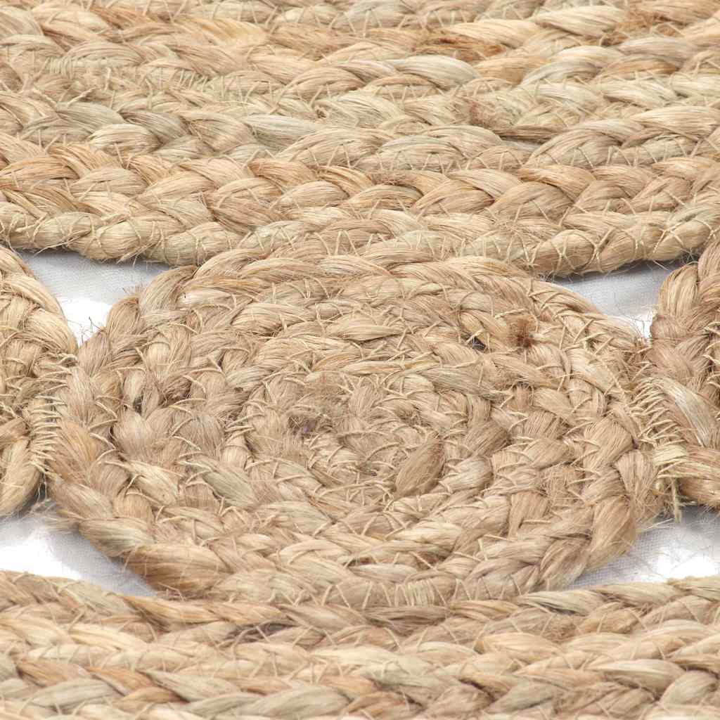 vidaXL Tapis Design tressé Jute 210 cm Rond