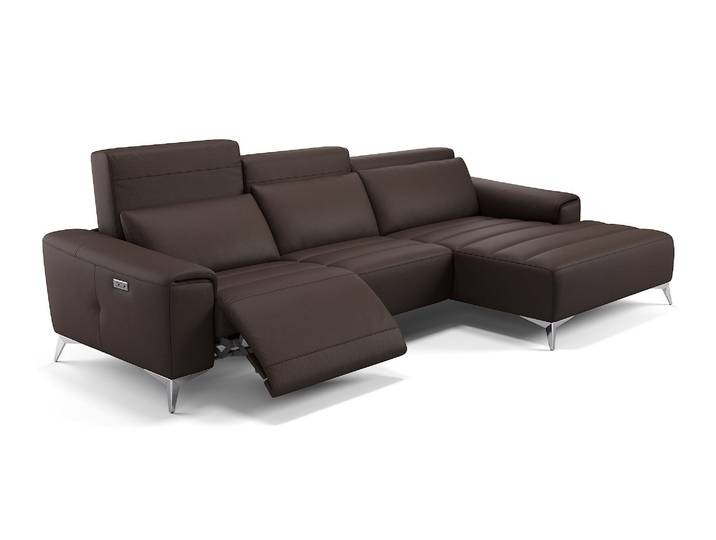 Leder Eckgarnitur BELLA Eckcouch mit Relaxfunktion Ledersofa