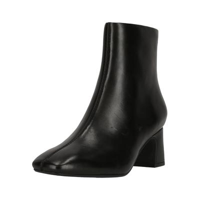 Stiefelette CLARKS "Fernie Zip", Damen, Gr. 40, Kunstfaser, schwarz, Leder, Schuhe Stiefelette, mit eleganter, quadratischer Schuhspitze