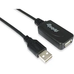 EQUIP 133311 Aktive USB 2.0 A auf A Verlängerungskabel Stecker auf Buchse, 15m