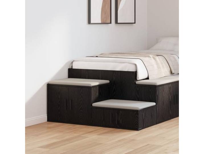 HEFZGDB Moderner Nachttisch mit Schublade Stauraumschrank Schwarz 103x41x40 cm aus Holzwerkstoff Eichenfinish