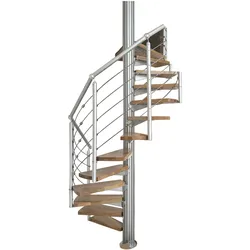 Treba Frewa Alu-Spindeltreppe Light Star Kiefer 170cm Durchmesser 198–234cm Geschosshöhe 11 Steigungen für Innen