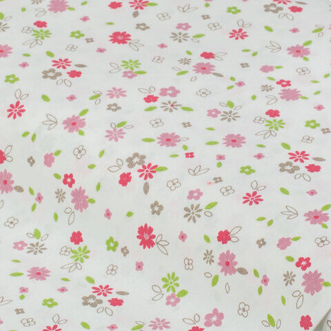 Baumwollstoff Blumen-Allover "Mona", rosa/grün