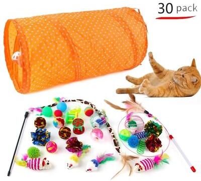 Uplift Picks Foldable Cat Play Tunnel Tent With Mouse Ball Toys For Kittens And Indoor Cats 30