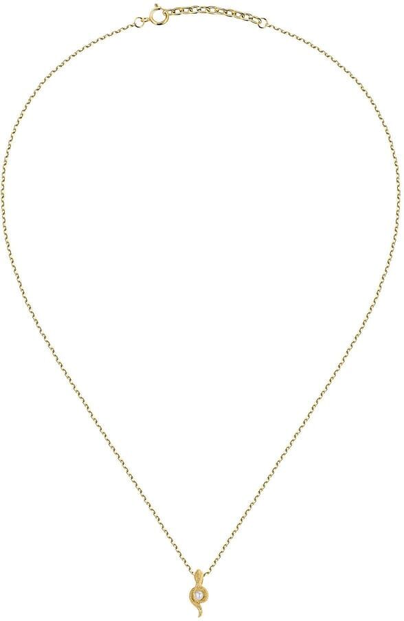 Collier Impala En Plaqué Or Jaune Et Perle De Culture Blanche Femme