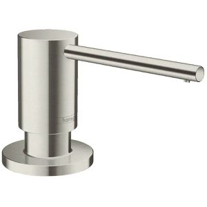 hansgrohe Spülmittelspender A41 40438800, Edelstahl, Einbau-Spender, aus Metall, Füllmenge 500 ml
