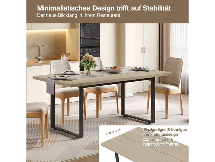 The O.Ye160 x80cm wooden kitchen dining table seats6-8people and has a sturdy metal frame that is waterproof a TABLE A MANGER SEULE