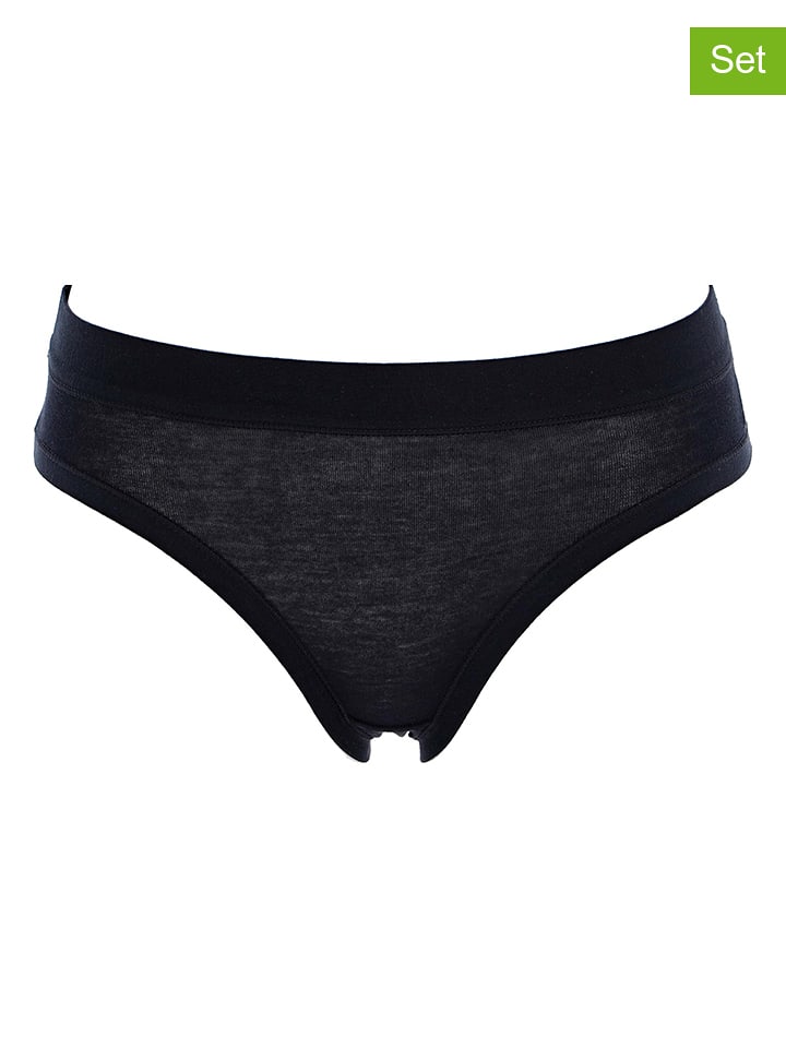 COTONELLA 4er-Set: Slips in Schwarz - XL