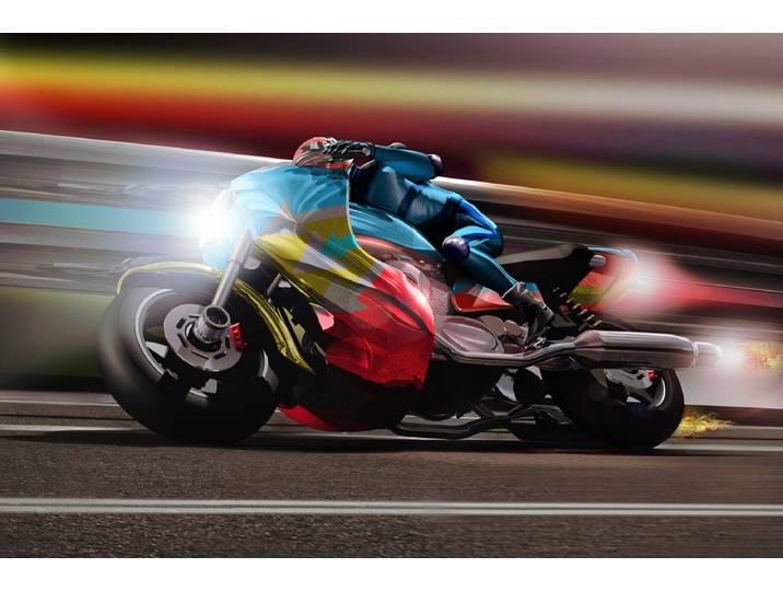 Fototapete PAPERMOON Motorrad , bunt, B:5m L:2,8m, Vlies, Tapeten, Fototapete