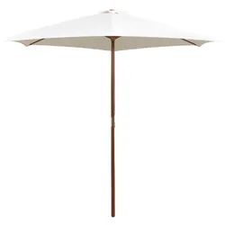 vidaXL Sonnenschirm mit Holzstange 270 x 270 cm Cremeweiß Modell Azur Nova