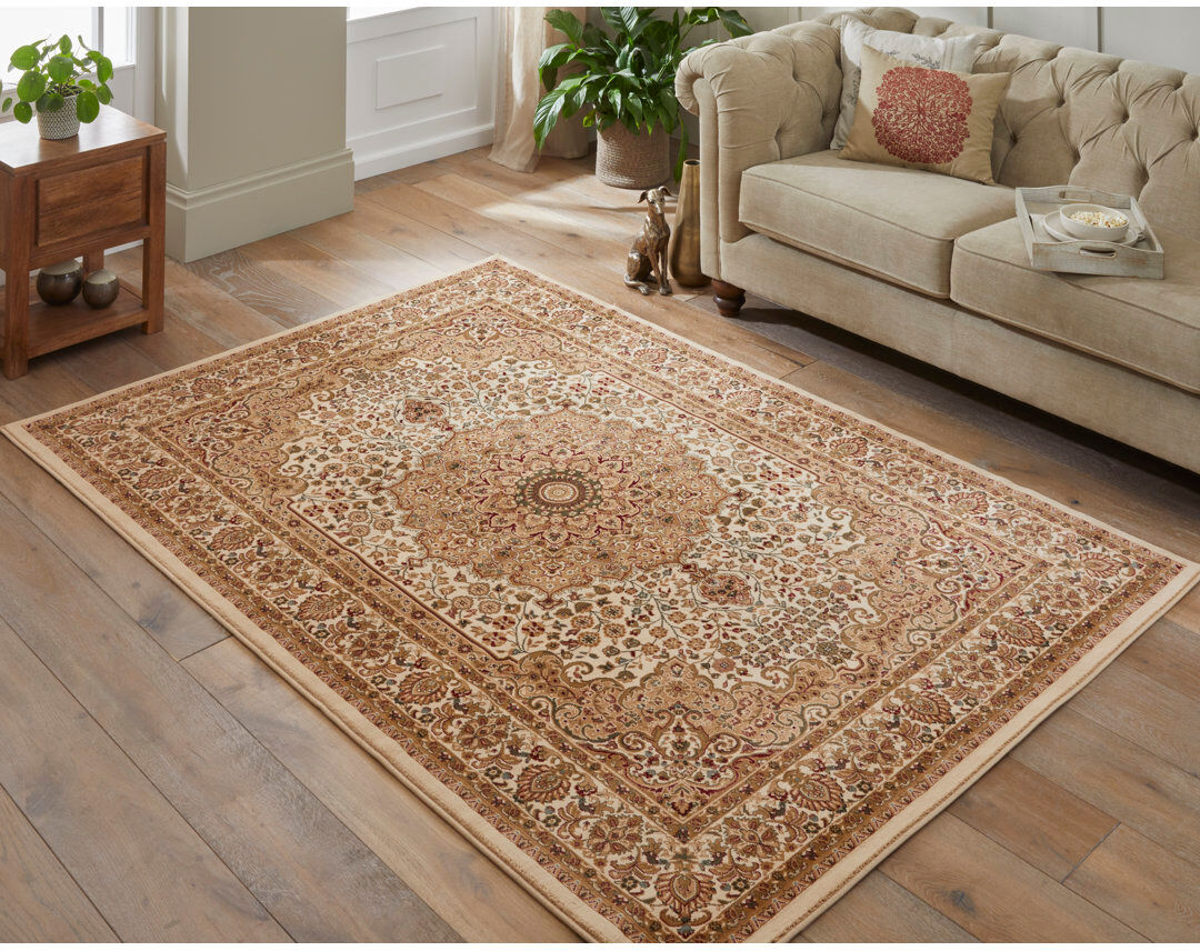 Concept Looms Oriental Area Rug Cream Beige Rectangle 120 x 170cm