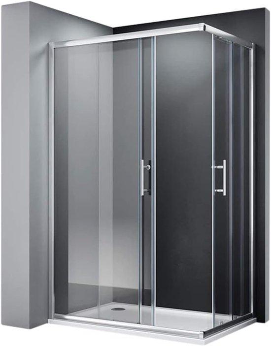 Famanu Duschkabine ohne Duschwanne - 80 x 80 cm, Sicherheitglas, Schiebetür