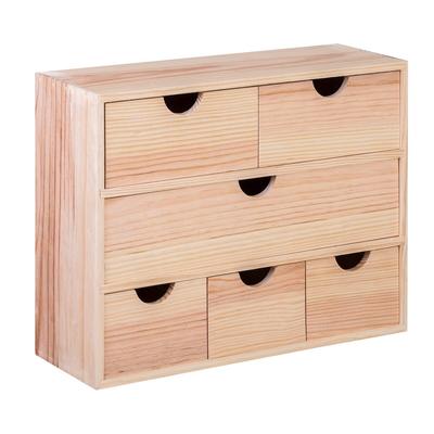 MUEBLEAR - Miniblock 6 Schubladen multi aus Kiefernholz 40x14x32cm