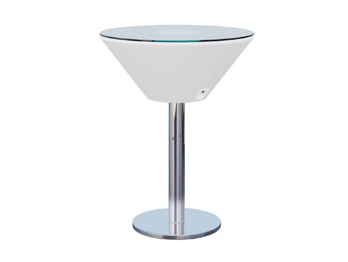 GGMMÖBEL Bistrotisch Martini Polyethylen (1 Stück), Trapez Aussen Energiesparend/Farben einstellbar/USB Anschluss
