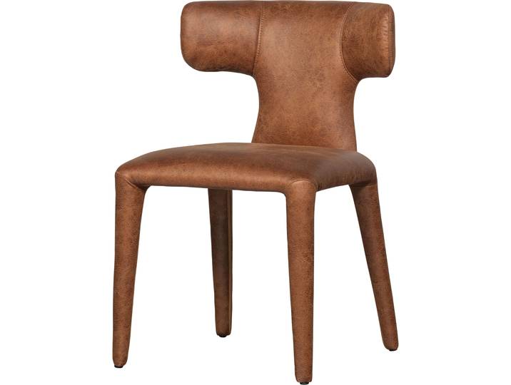 Esszimmerstuhl WOOOD Permit aus Kunstleder komplett gepolstert H 78 x B 52 cm , braun, B:52cm H:78cm T:53cm, Stoff, Stühle, Esszimmerstuhl, 4-Fuss-Gestell, gepolstert, H 78 cm x B 52 cm