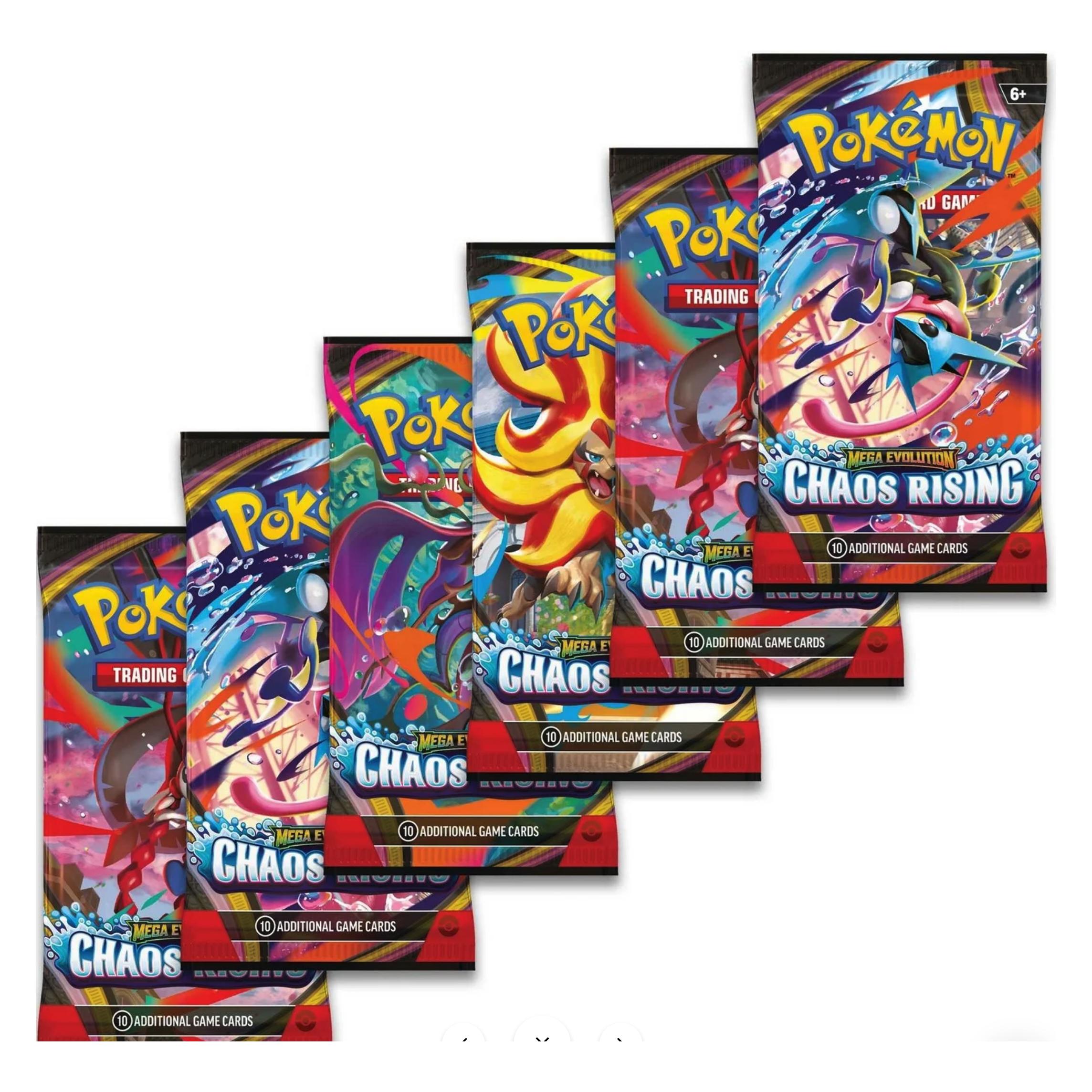 Pokémon TCG: Mega-Entwicklung - "Chaos Rising"-Booster-Paket (6 Booster-Packs) (Englisch, Booster Pack) (196214154162)