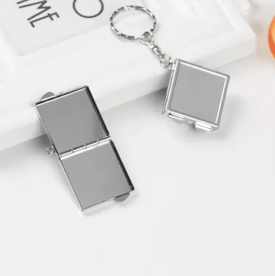 Inspire Curations Mini Double Sided Keychain Makeup Mirror square
