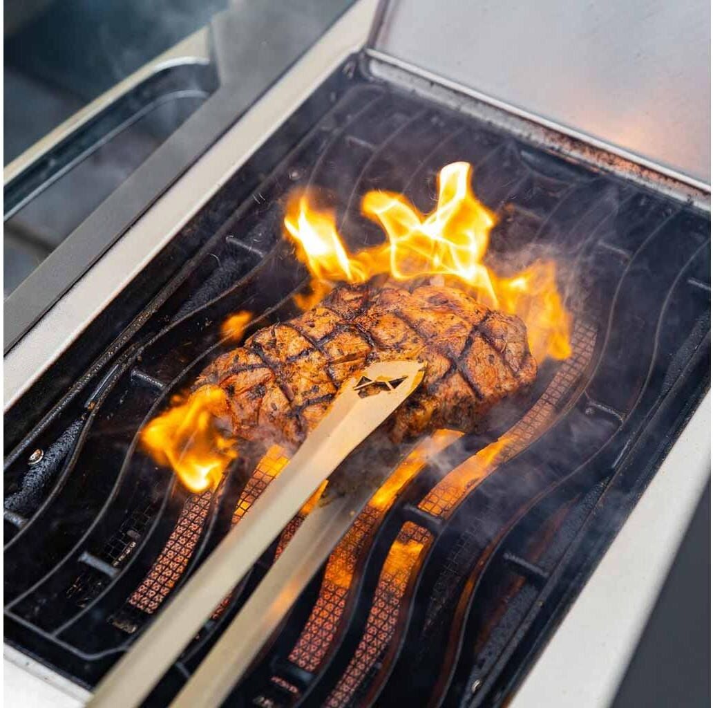 Grillzange FENNEK GRILL "gross Silber", silber (silberfarben), L:37cm, Edelstahl, Küchenzangen, Grillzange silberfarben L: 37cm