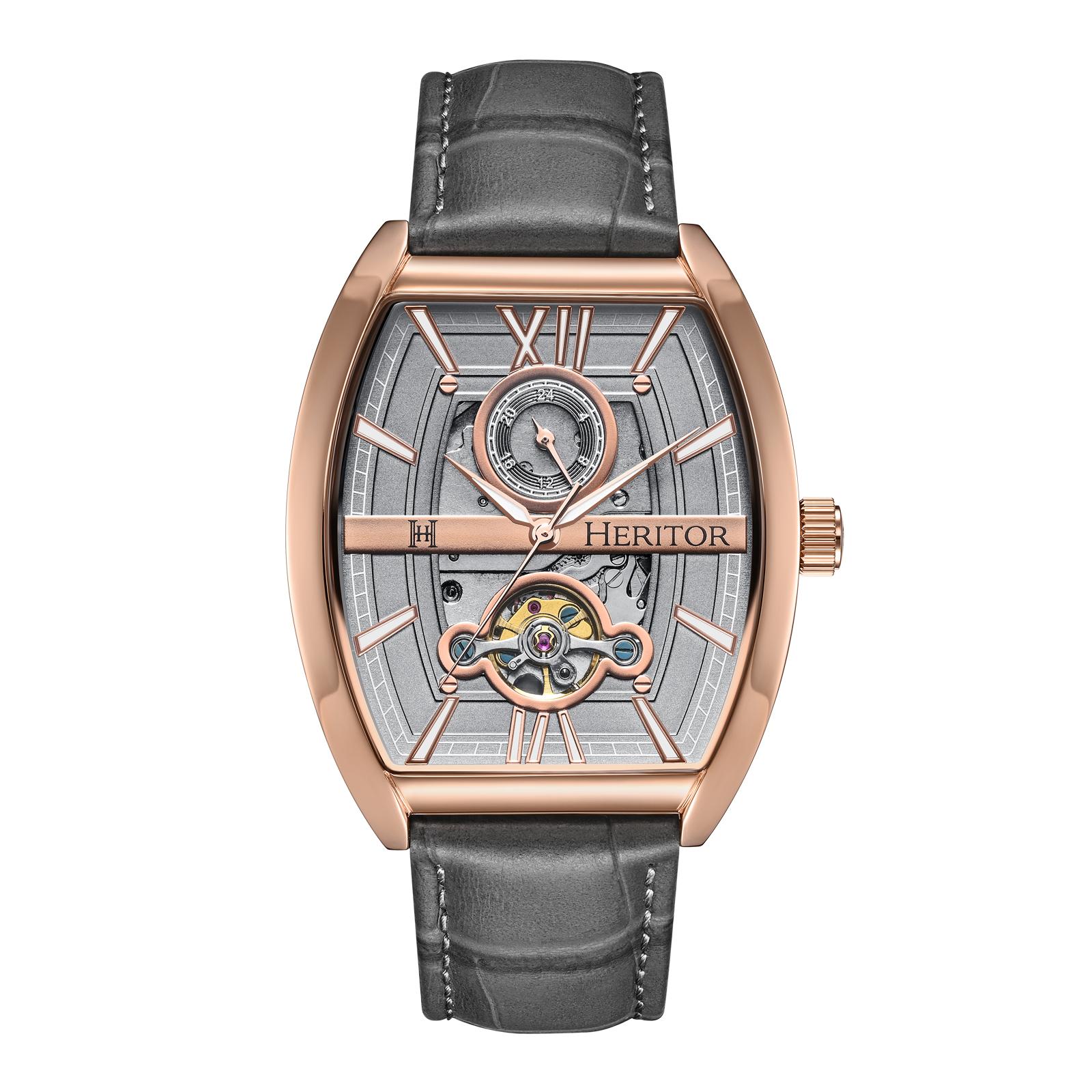 Heritor Automatic Masterson semi-skelet lederen bandhorloge