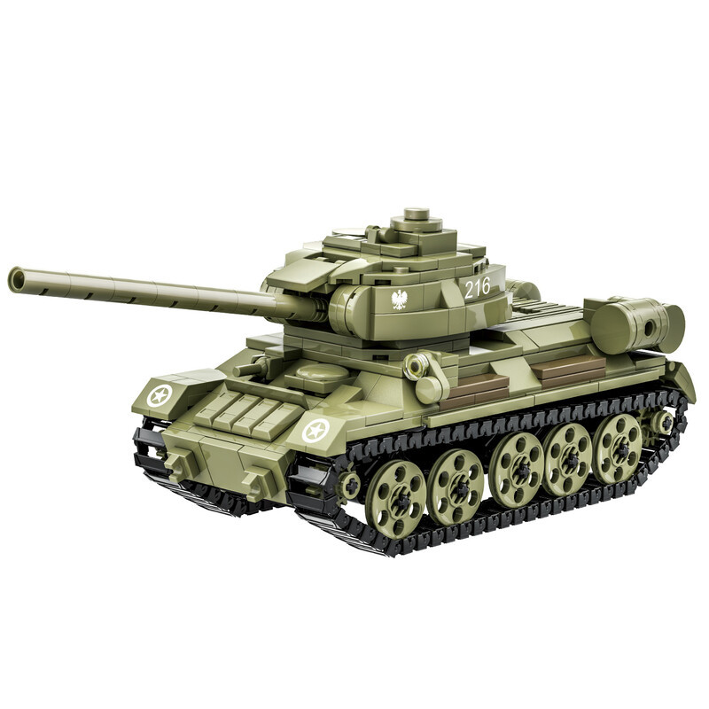 WANGE T-34-85 Medium tank bouwstenenset met 602 stuks voor hobbybouwers