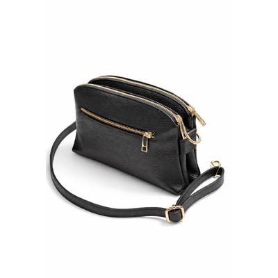 Umhängetasche "Wien", Damen, Gr. B/H/T: 24cm x 16cm x 8cm onesize, schwarz, Leder, COLLEZIONE ALESSANDRO, Taschen Umhängetasche, aus echtem Leder, mit separaten Fächern