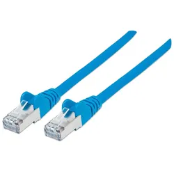 Intellinet Premium Netzwerkkabel, Cat6a, S/FTP, 100% Kupfer, Cat6a-zertifiziert, LS0H, RJ45-Stecker/RJ45-Stecker, 3,0 m, blau