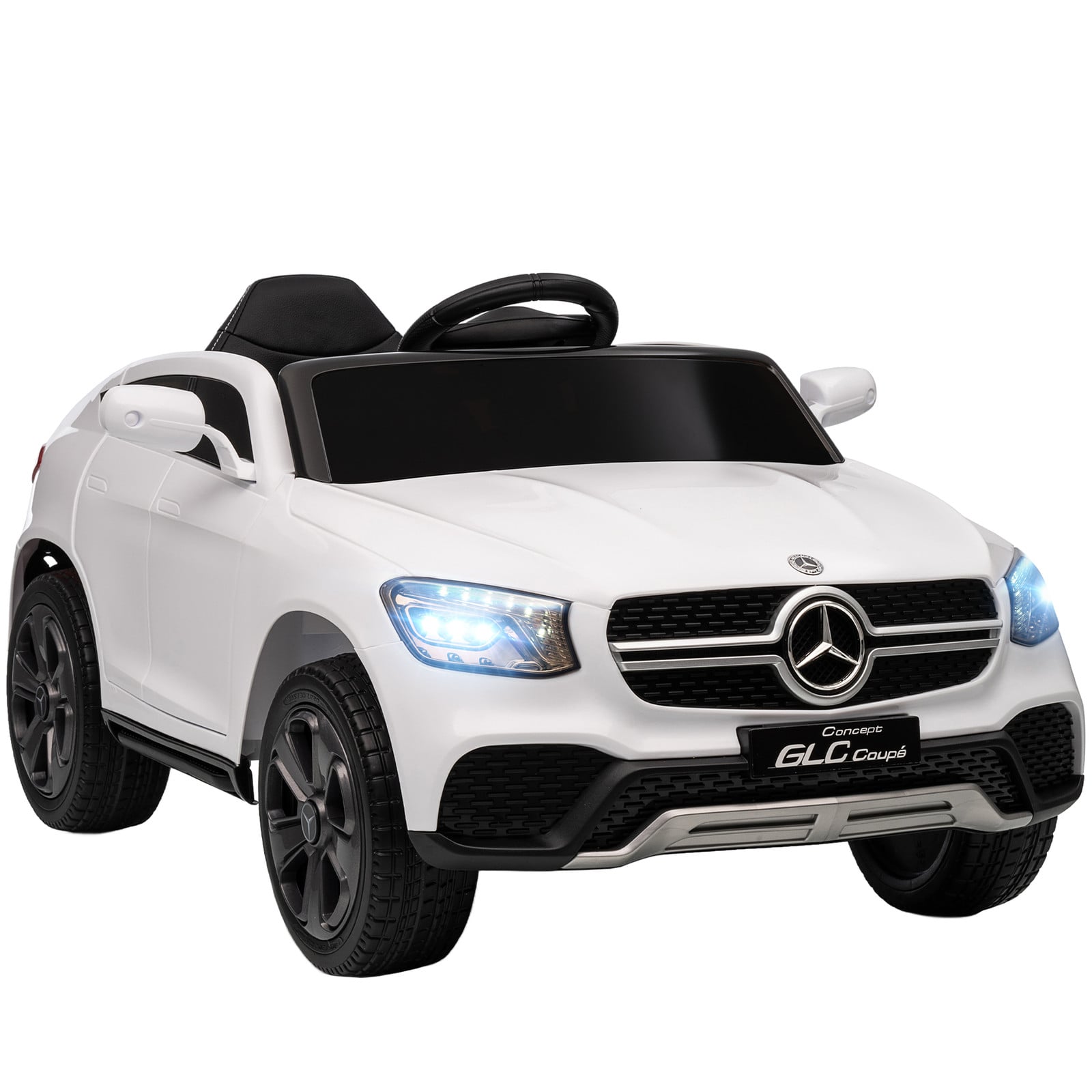 AIYAPLAY Elektrische kinderauto met afstandsbediening, 12V, Wit