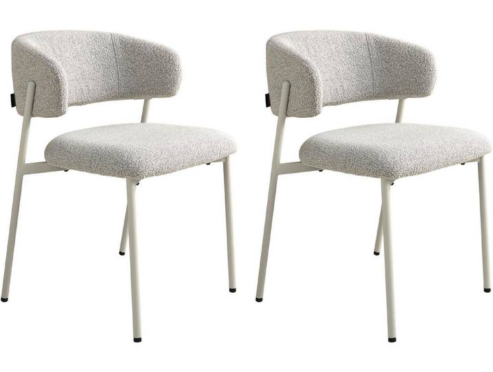 SCHÖNER WOHNEN-Kollektion Esszimmerstuhl OSLO (Set, 2 St), Bezug Bouclé, Untergestell Metall pulverbeschichtet