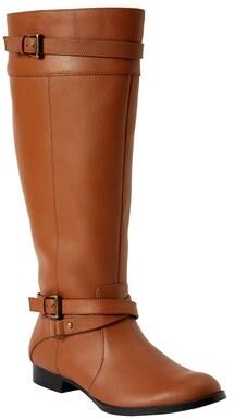 Women's The Janis Tall Regular Calf Leather Boot By Comfortview by Comfortview in Cognac (Size 8 M)