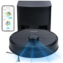Ideoon Saugroboter mit Wischfunktion, SmartLife, App-Steuerung, Laser-Navigation, schwarz, Staubsauger Roboter, Schwarz