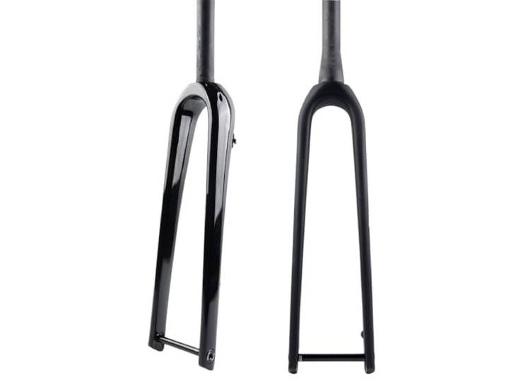 CAFFEN Fahrrad Gabel 700C Gravel-Rennrad, Vollcarbon, Cyclocross, Reise, Flache Scheibenbremse, mit Steckachse, Vorderradgabel, hart, gerade, konisch(Taptered Gloss)