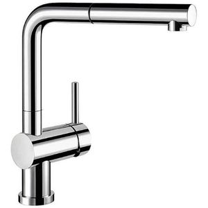 BLANCO Küchenarmatur LINUS-S-F, chrom, Hochdruck, 140° schwenkbar, ausziehbarer Auslauf