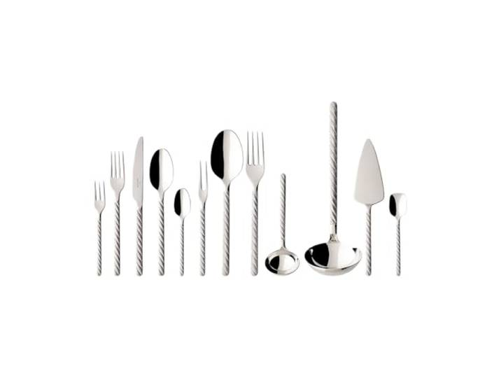 Villeroy & Boch - Montauk Besteckset 70-teilig Silber Spülmaschinenfest, Besteck Set für 12 Personen, Besteckset Platin, Besteck, Edelstahl