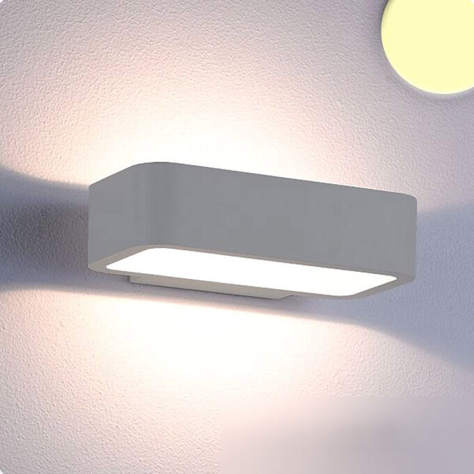 Isoled Led Wandleuchte Up&down 1x7w Cree, Ip54, Silber, Warmweiß
