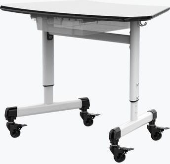 Luxor Height-Adjustable Trapezoid Student Desk with Drawer