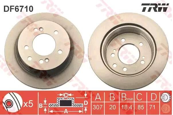 TRW DF6710 Brake disc