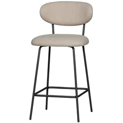 Barhocker Kjeld aus Webstoff, modernes Design mit Metallgestell, Natur, gepolstert und langlebig