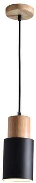 HomeDecorAndMore LLC Designer Nordic Wooden Base Hanging Light Black