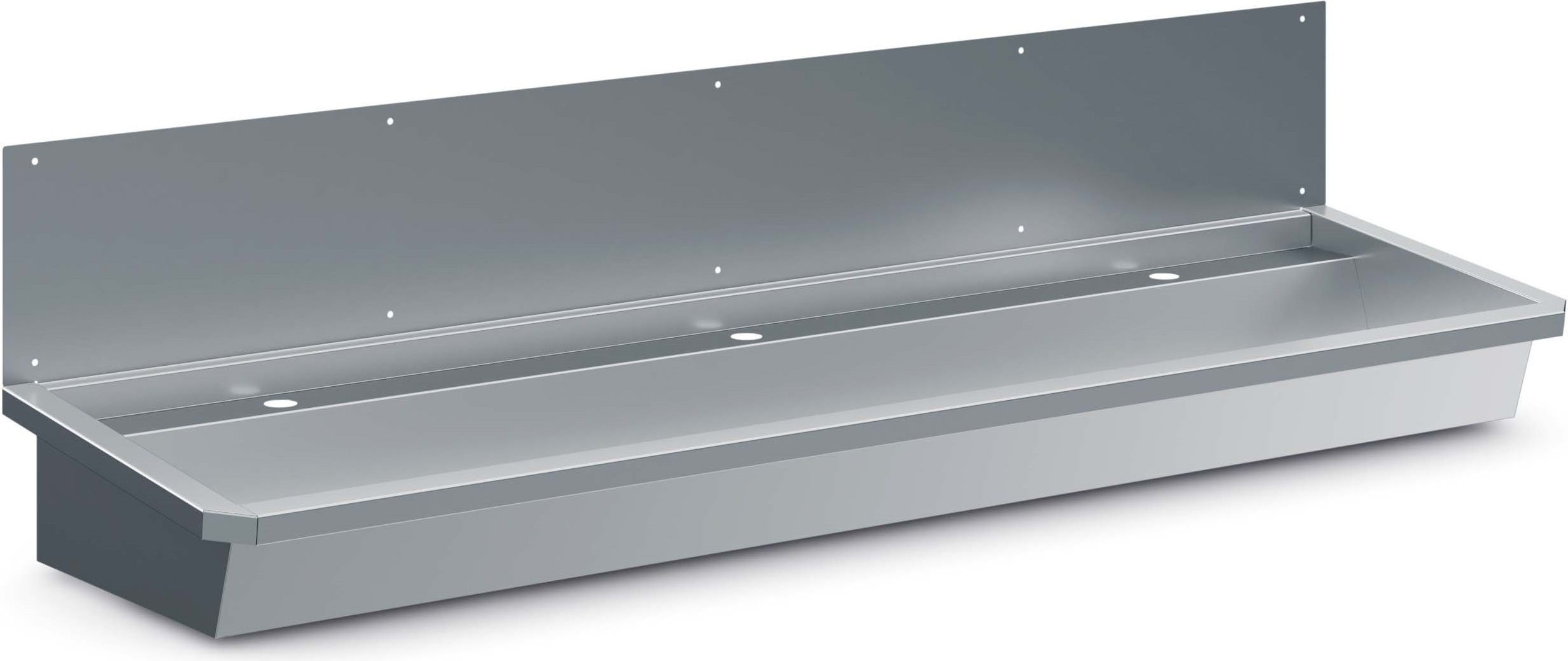 CHEFGASTRO Edelstahl Waschbecken mit 1 Ablasshahn, Ablaufstopden & Schutzwand HxBxT 43,8x180x46,8cm