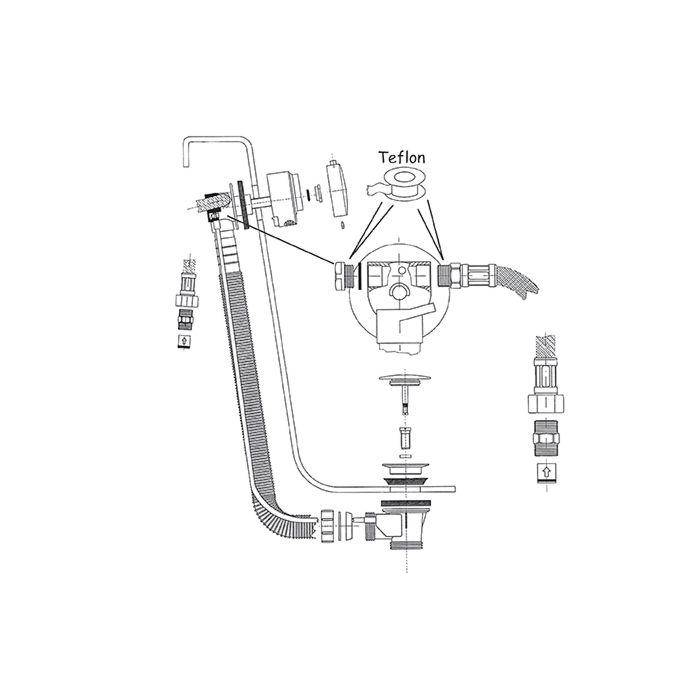 Ideal Standard Ab- und Überauf, mit Zulauf, Chrom T6492AA mit Zulauf, chrom