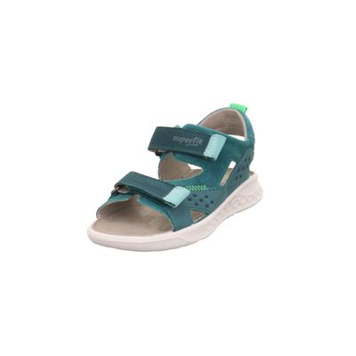 Sandale SUPERFIT "LAGOON WMS: mittel", Mädchen, Gr. 31, grün, Nubukleder, Veloursleder, Schuhe Sandale, Klettschuh, in WMS: Weite mittel, Größenschablone zum Download