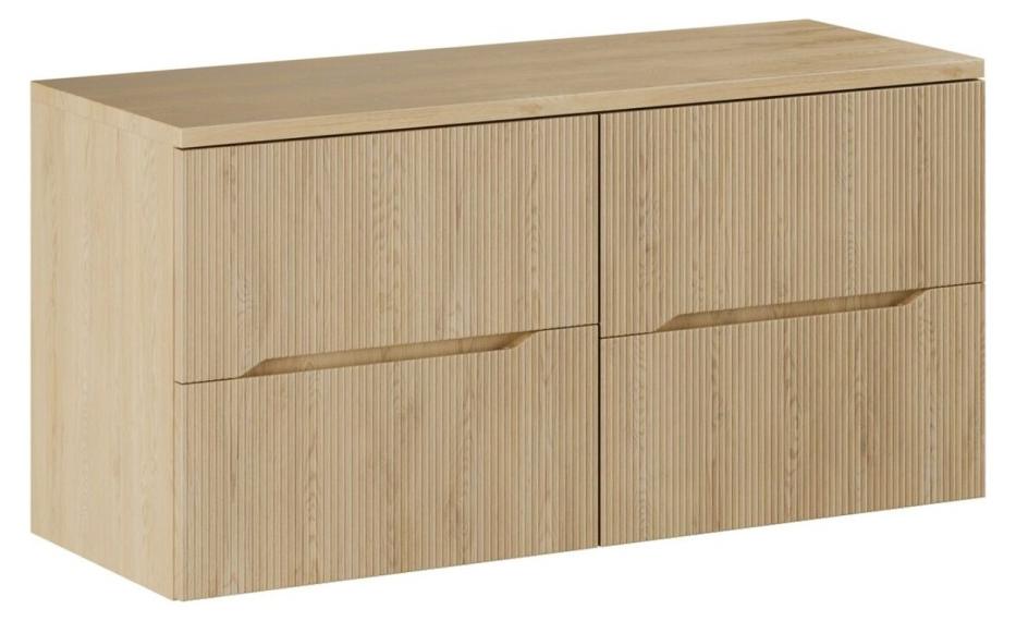Hängendes Badezimmer-Set NATURA 120cm: Unterschränke 60cm + Platte für Waschbecken