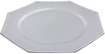 IH Casa Decor "Charger Plate (Octagon) (Silver) (13"") - Set of 6"