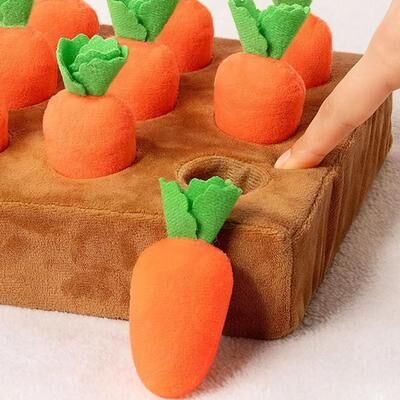 Inspired Finds Carrot Snuffle Mat Interactive Dog Puzzle Toy For Nosework & Boredom Relief Carrot Snuffle Mat Interactive Dog Puzzle Toy For Nosework & Boredom Relief