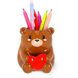 Legami Stiftehalter Desk Friends Teddy Bear, Keramik, 1 Fach, braun