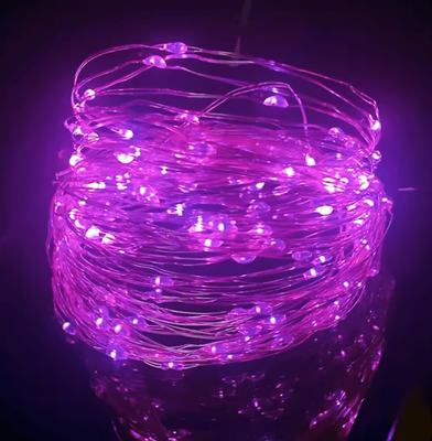 Inspire Curations 5M Battery Operated Waterproof Copper Wire Fairy Lights pink 2m
