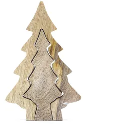 Lost in the Forrest - Small Tree in a Tree Wooden Decoration - 15x10cm