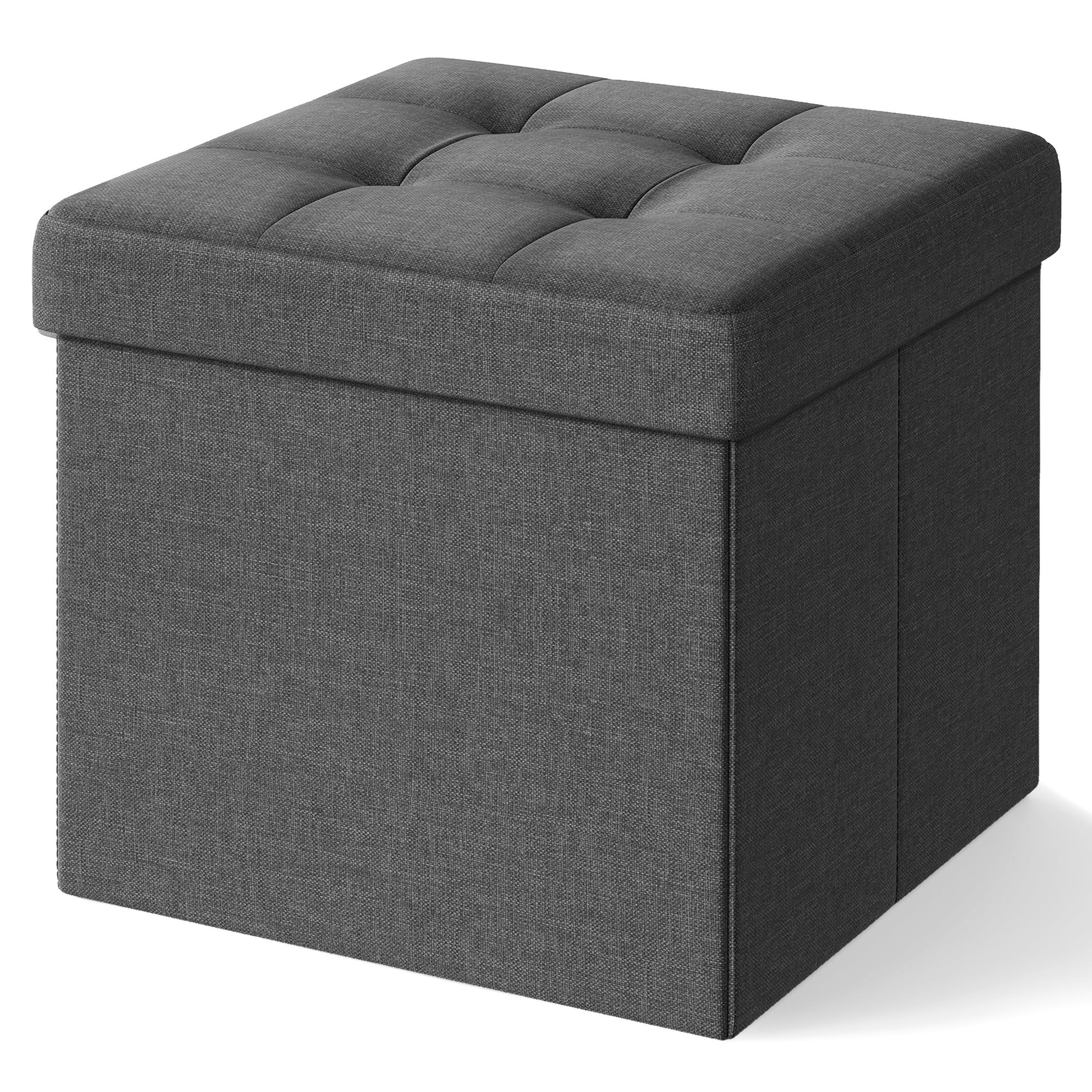 SONGMICS Sitzhocker mit Stauraum, kleine klappbare Sitzbank, 38 cm Fußbank LSFB3527Z