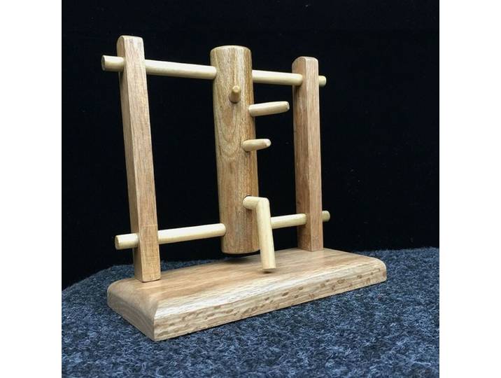 Mini piquet chinois Wing Chun, factice en bois, décor Kongfu